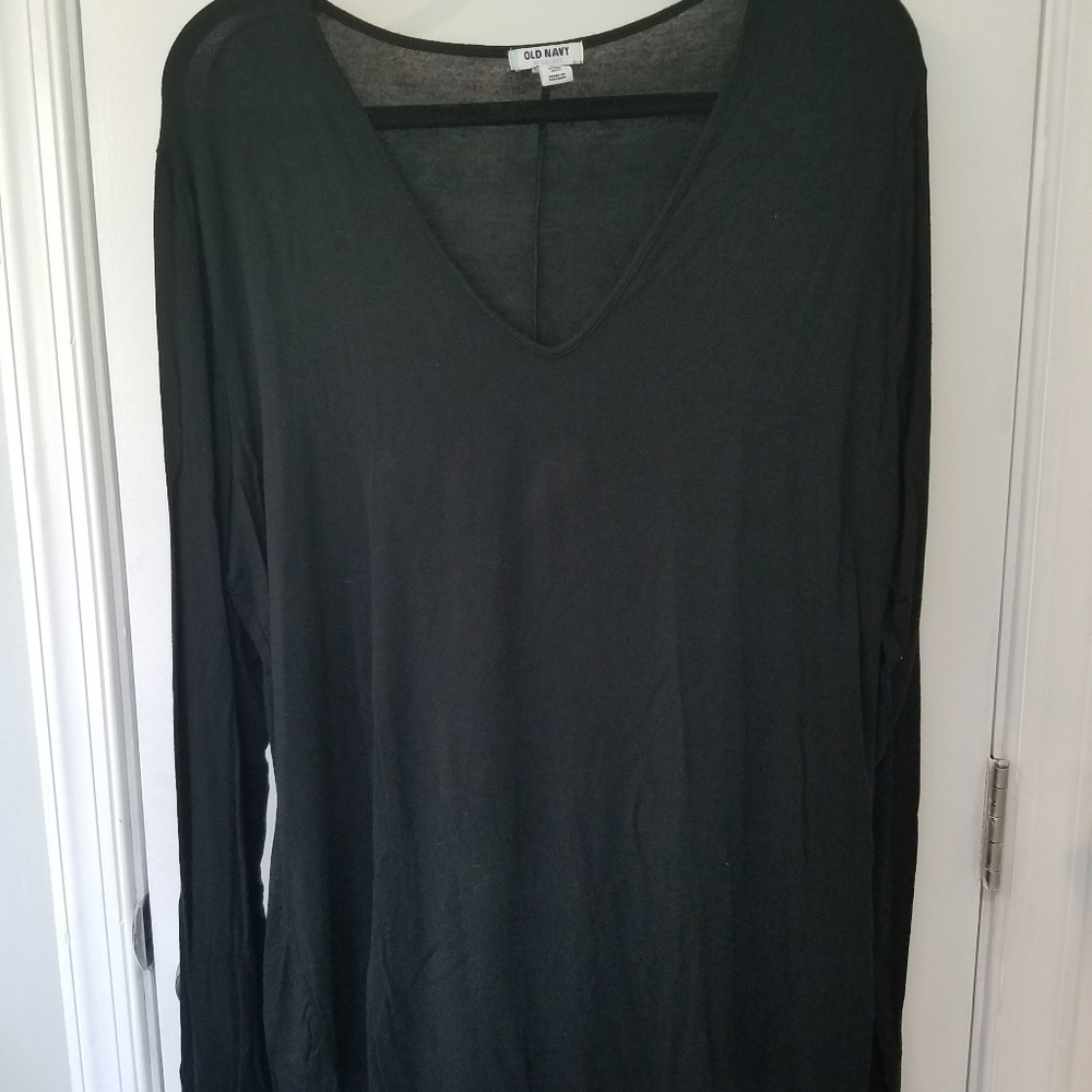 Old Navy V Neck Tunic Black XL Long